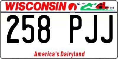 WI license plate 258PJJ
