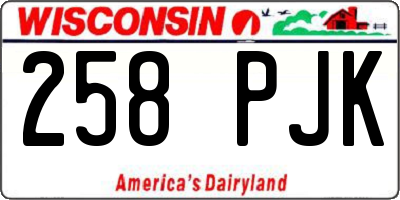 WI license plate 258PJK