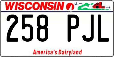 WI license plate 258PJL