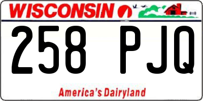 WI license plate 258PJQ