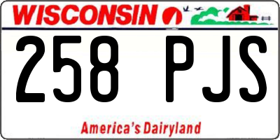 WI license plate 258PJS