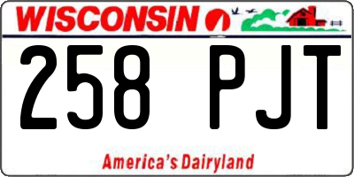 WI license plate 258PJT