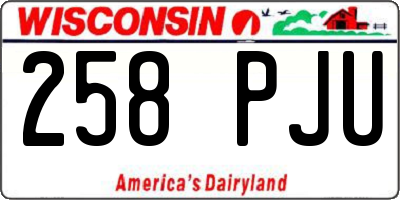 WI license plate 258PJU