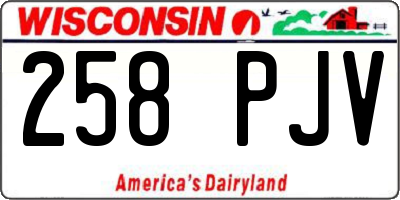 WI license plate 258PJV