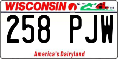 WI license plate 258PJW