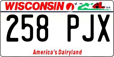 WI license plate 258PJX