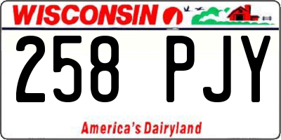 WI license plate 258PJY