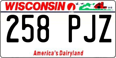 WI license plate 258PJZ