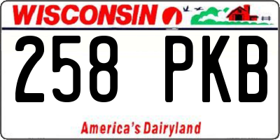 WI license plate 258PKB