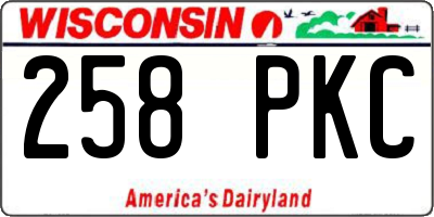 WI license plate 258PKC