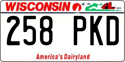 WI license plate 258PKD