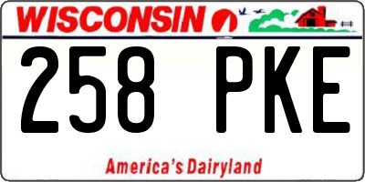 WI license plate 258PKE
