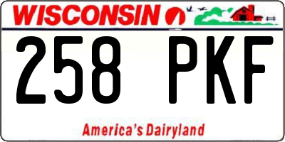 WI license plate 258PKF
