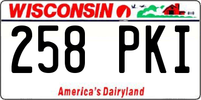 WI license plate 258PKI