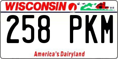 WI license plate 258PKM