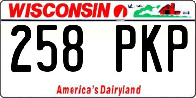 WI license plate 258PKP