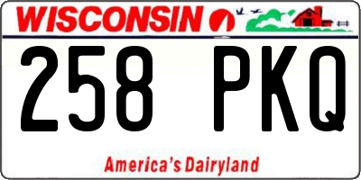 WI license plate 258PKQ
