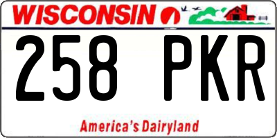 WI license plate 258PKR