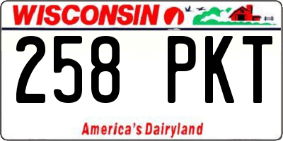 WI license plate 258PKT