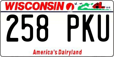 WI license plate 258PKU