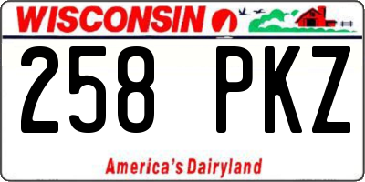 WI license plate 258PKZ