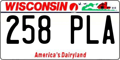 WI license plate 258PLA