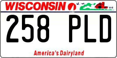 WI license plate 258PLD