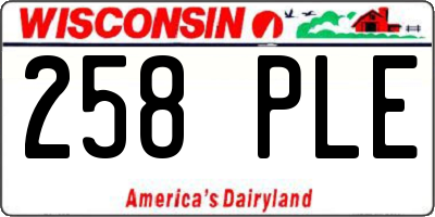 WI license plate 258PLE