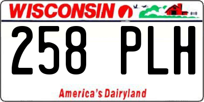 WI license plate 258PLH