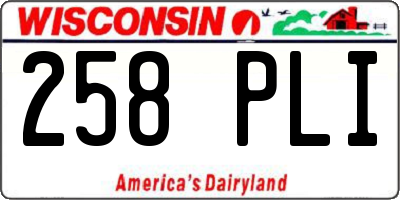 WI license plate 258PLI