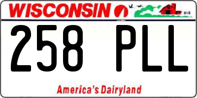 WI license plate 258PLL