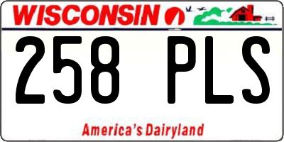 WI license plate 258PLS