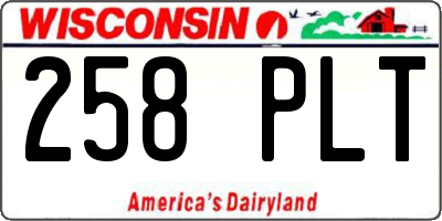 WI license plate 258PLT