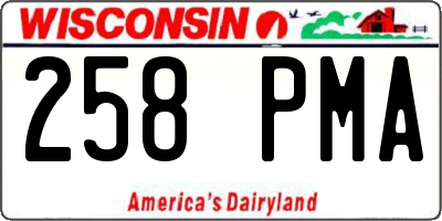WI license plate 258PMA