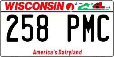 WI license plate 258PMC