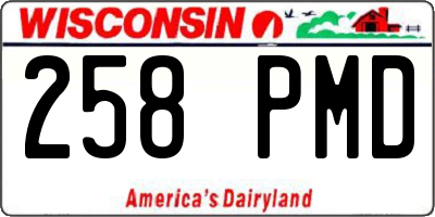 WI license plate 258PMD