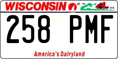 WI license plate 258PMF