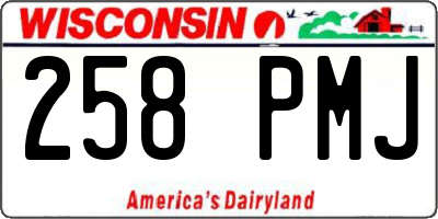 WI license plate 258PMJ