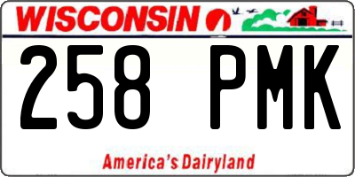 WI license plate 258PMK