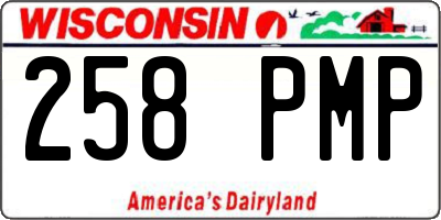 WI license plate 258PMP
