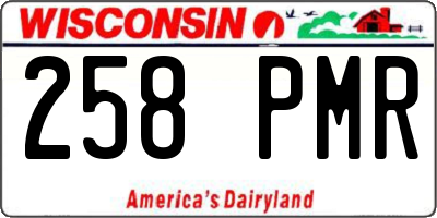 WI license plate 258PMR