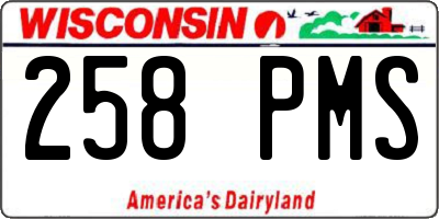 WI license plate 258PMS
