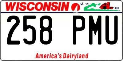 WI license plate 258PMU