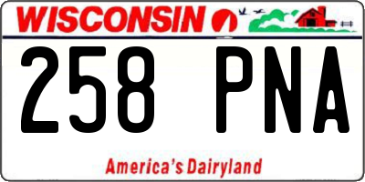 WI license plate 258PNA