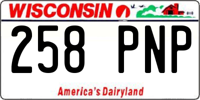 WI license plate 258PNP