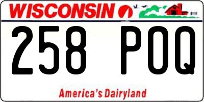 WI license plate 258POQ