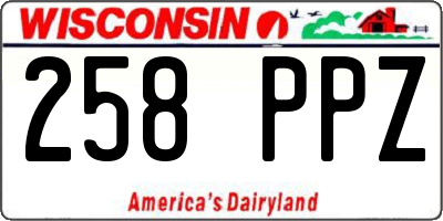 WI license plate 258PPZ