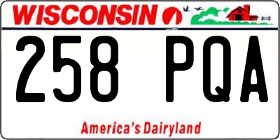 WI license plate 258PQA