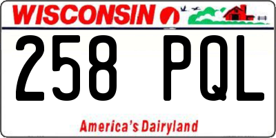 WI license plate 258PQL