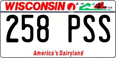 WI license plate 258PSS
